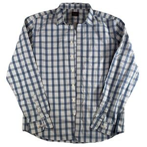 UNTUCKit Men's XL Blue Plaid Long Sleeve Button Down Shirt 100% Cotton Preppy